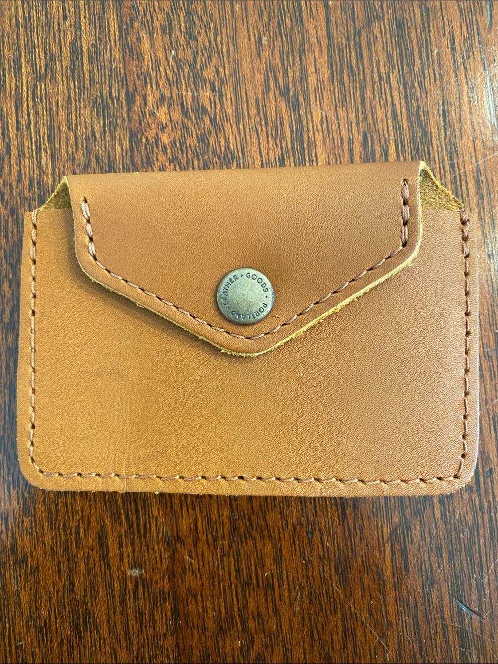 Portland Leather Goods Honey Brown Tan Lovebug Snap Small Wallet